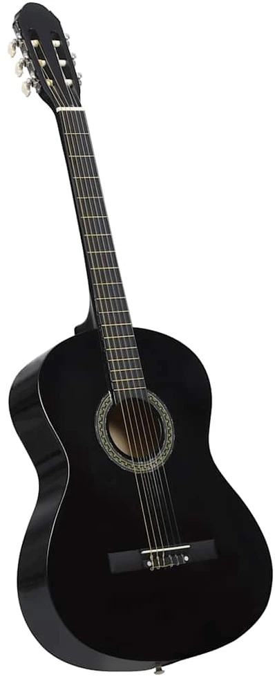 Klasikinė gitara su dėklu pradedantiesiems, juoda, 4/4 39