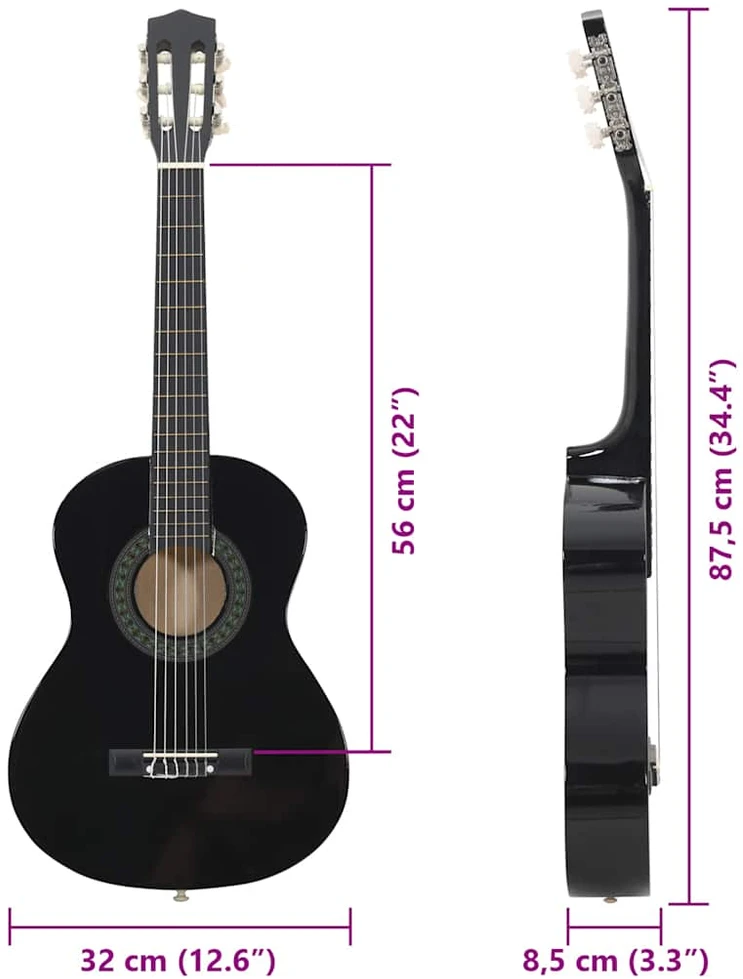 Klasikinės gitaros rinkinys pradedantiesiems, 8 dalių, 1/2 34