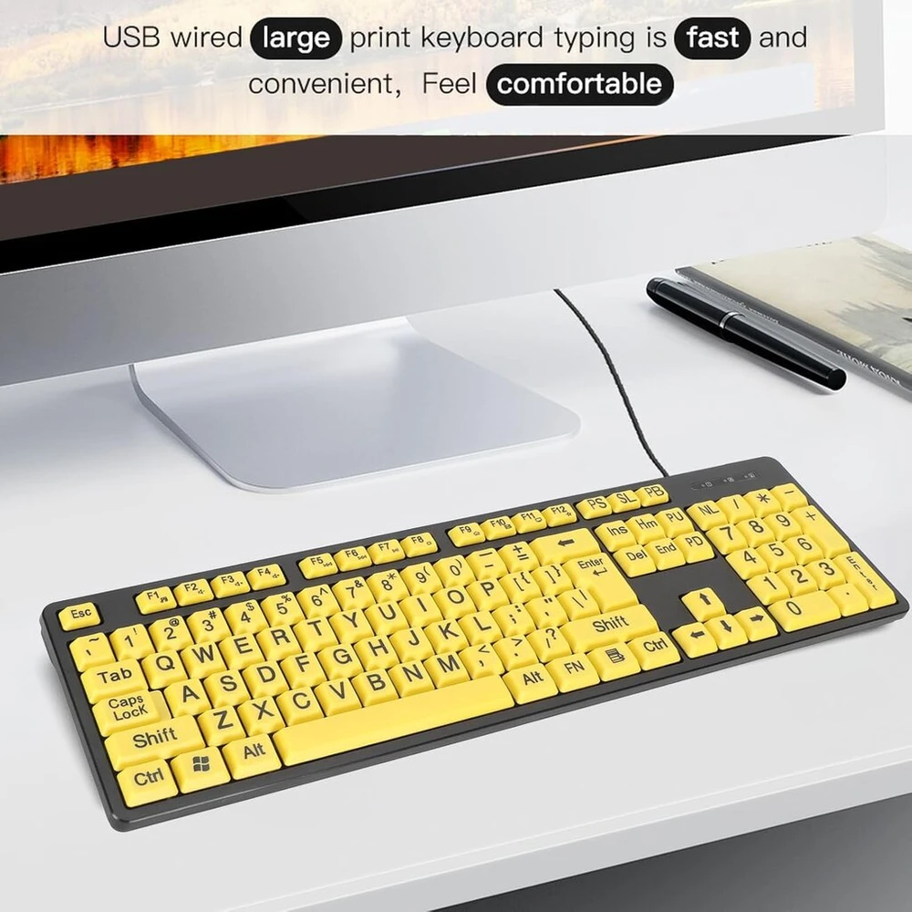 Klaviatūra su dideliais simboliais, Usb, 104 klavišai