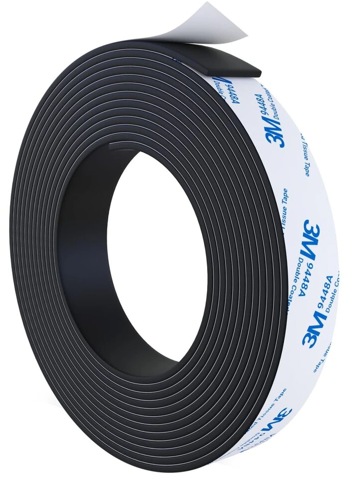 Klebasto lipni magnetinė juosta, 1.5 mm storio, lipni magnetinė juostelė, magnetinė juosta su stipriais 3m klijais virtuvei, mokyklai ir biurui (30 mm x 3 m)