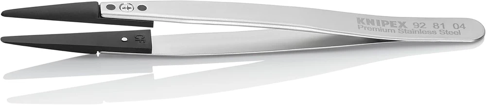 Knipex pincetai su keičiamais antgaliais esd lygūs 130 mm 92 81 04