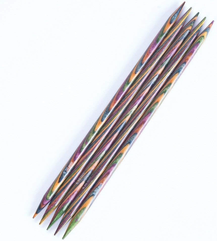 Knitpro 20 cm x 6 mm Symfonie dvigubos smailės virbalai, įvairiaspalviai