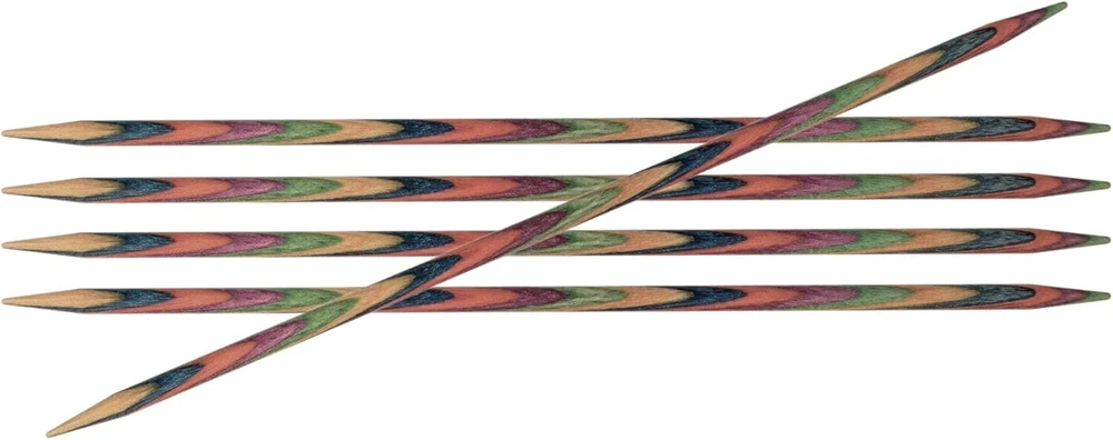 Knitpro 20 cm x 6 mm Symfonie dvigubos smailės virbalai, įvairiaspalviai