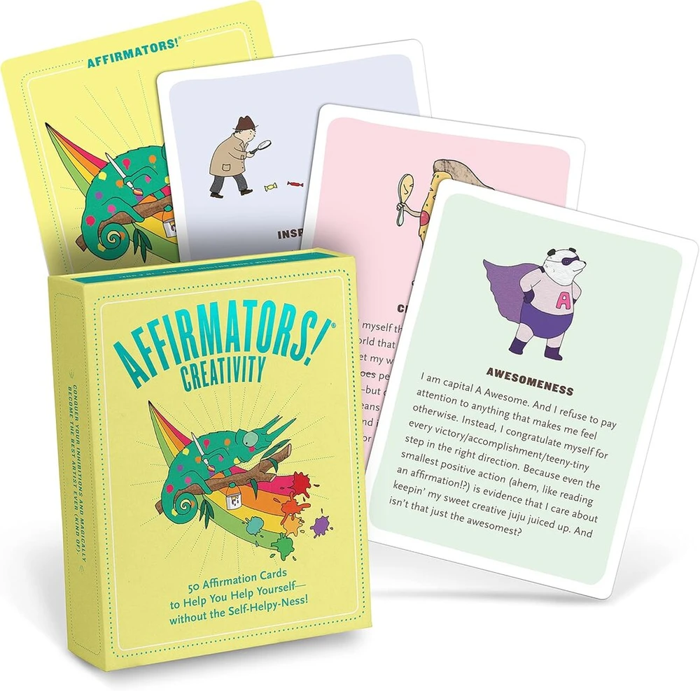 Knock Knock Affirmators! Creativity Deck: 50 afirmacijų kortelių, padėsiančių sau – be savipagalbos!