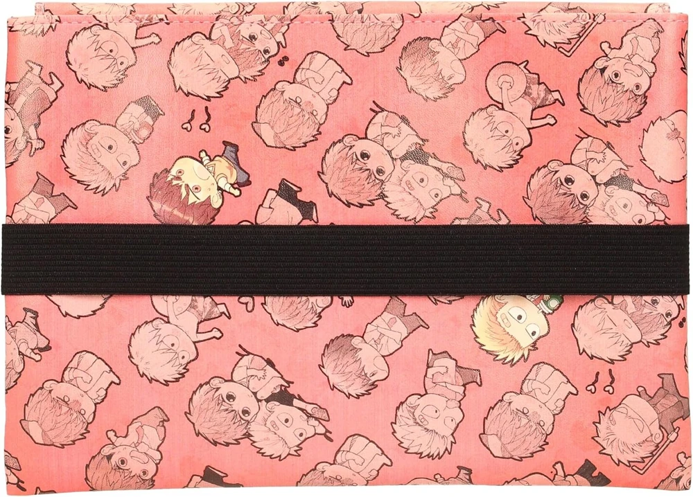 Knygos viršelis - dėklo laikiklis su vinjetės motyvu rožinis Megumi to Tsugumi - suderinamas su planšetiniais kompiuteriais - dydis 24 x 22 x 3 cm - manga knygų skaitymas, kelionės, dovana