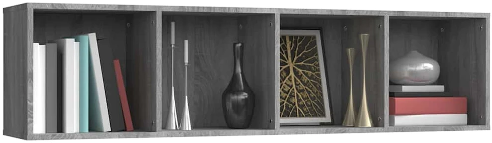 Knygų/televizoriaus spintelė, pilka, 143x30x36cm, mediena