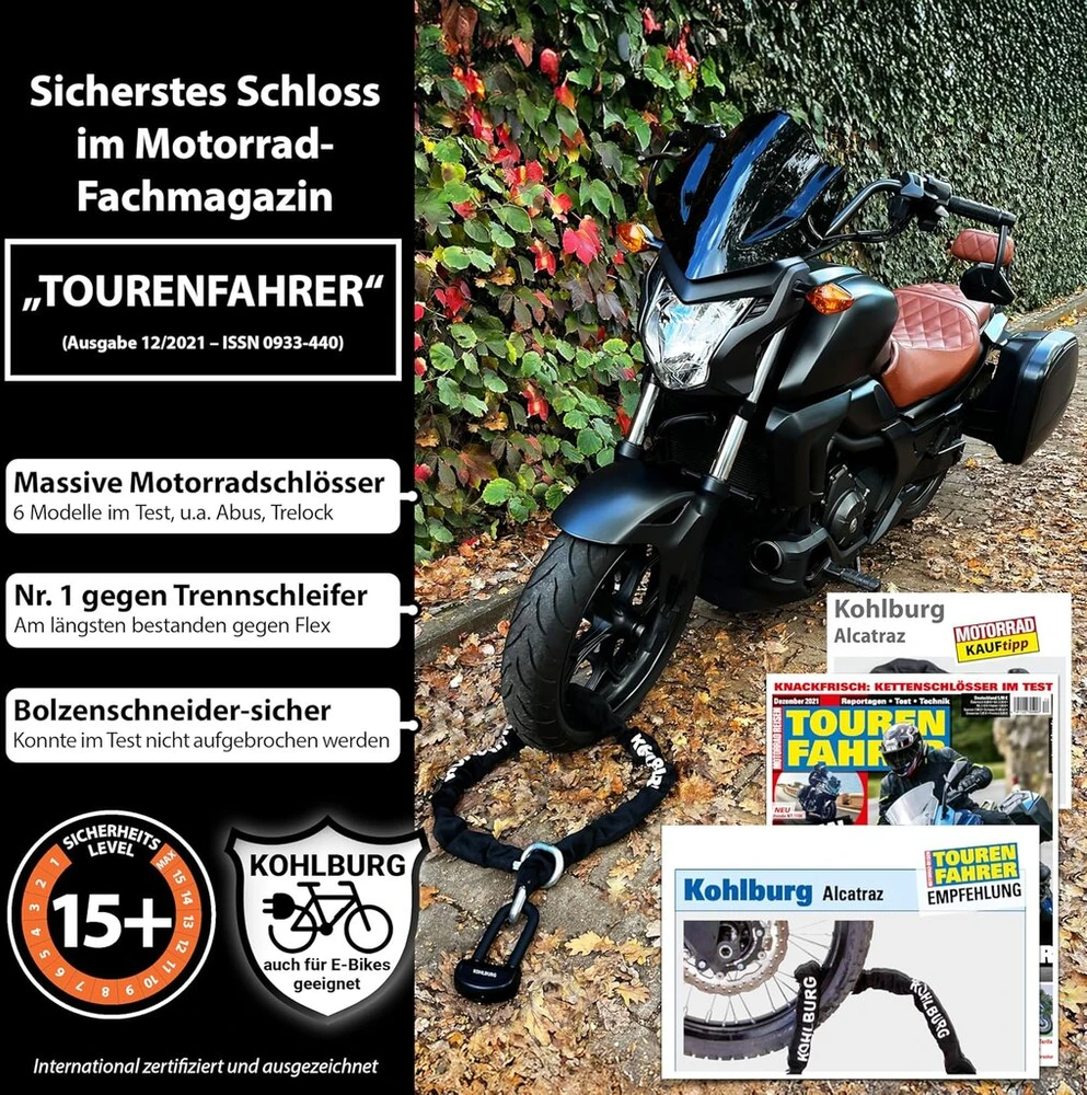 Kohlburg Alcatraz 6kg Grandininė Spyna, 150 cm, Vds Sertifikuota