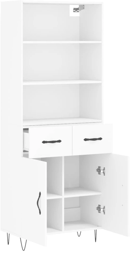 Komoda, baltos spalvos, 69,5x34x180cm, apdirbta mediena