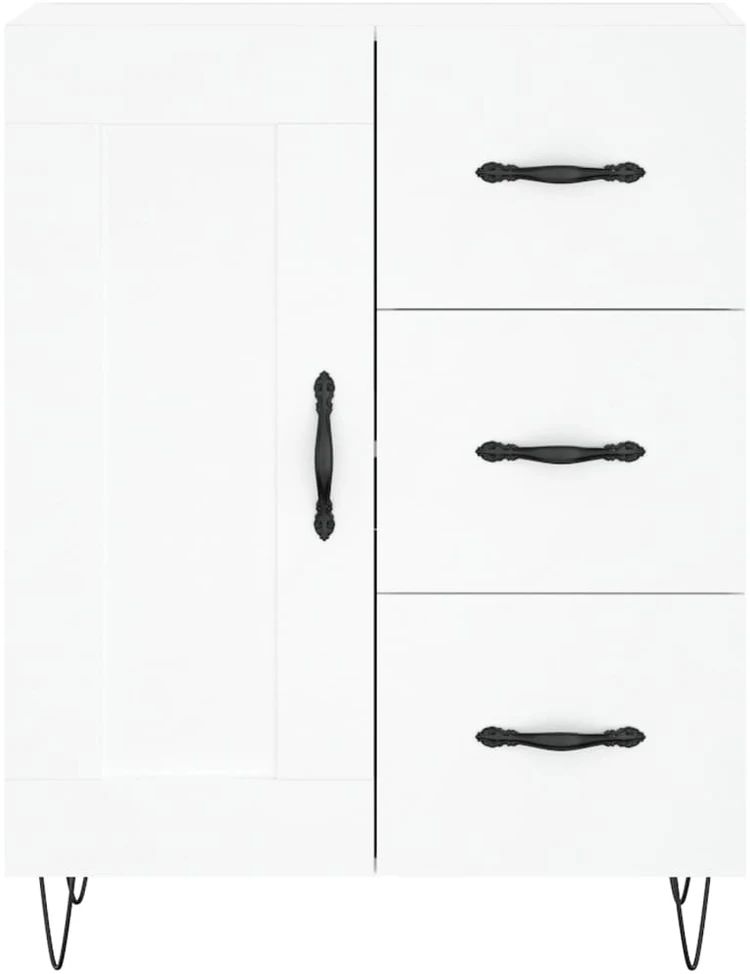 Komoda, baltos spalvos, 69,5x34x180cm, apdirbta mediena