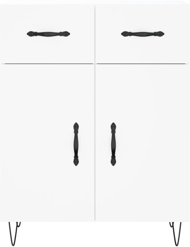 Komoda, baltos spalvos, 69,5x34x180cm, apdirbta mediena
