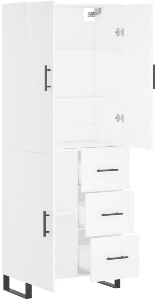 Komoda, baltos spalvos, 69,5x34x180cm, apdirbta mediena