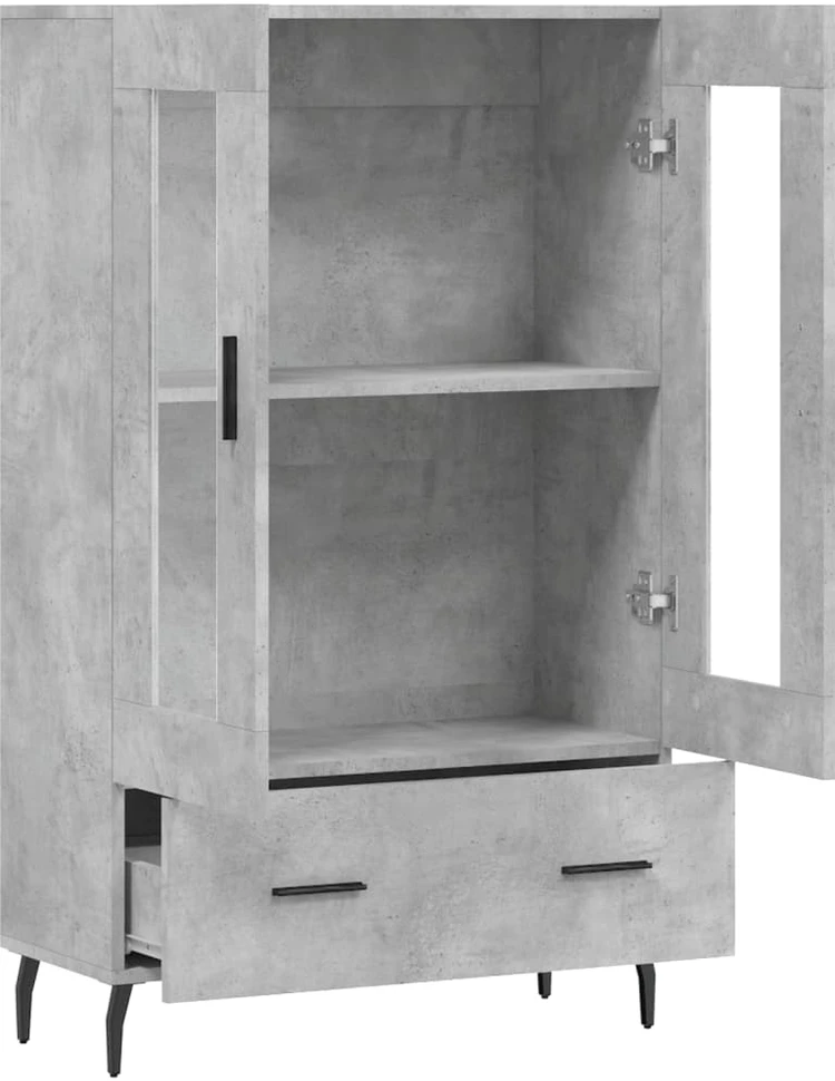 Komoda, betono pilkos spalvos, 69,5x31x115cm, apdirbta mediena