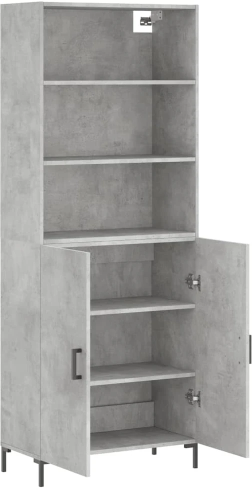 Komoda, betono pilkos spalvos, 69,5x34x180cm, apdirbta mediena