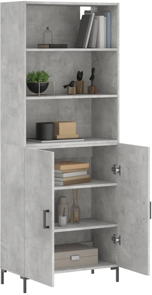 Komoda, betono pilkos spalvos, 69,5x34x180cm, apdirbta mediena