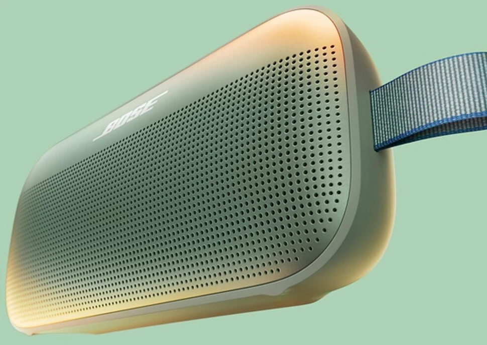 Kompiuterio kolonėlės Bose Soundlink Flex Bluetooth garsiakalbis (2nd Gen.), Alpine Sage Limited Edition nešiojamas lauko garsiakalbis su tikrovišku garsu, iki 12 valandų baterijos veikimo laikas, atsparus dulkėms ir vandeniui