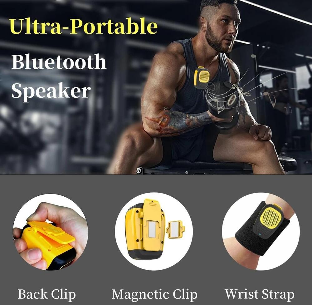 Kompiuterio kolonėlės Epronic bluetooth garsiakalbis, nešiojamas su prisegamu/magnetiniu galiniu spaustuku, iki 30 valandų grojimo laikas, garsiakalbis darbo vietai su bluetooth, skambinimas laisvų rankų įranga/bt muzika/tf kortelės atkūrimas + riešo dirželis