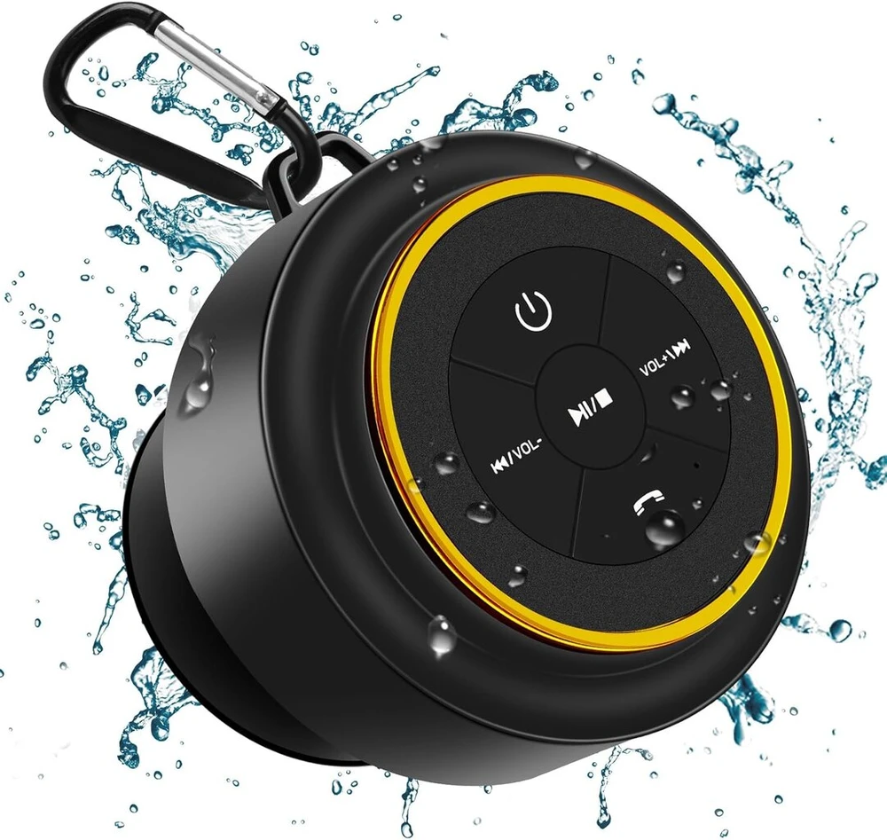 Kompiuterio kolonėlės Mr.luyu bluetooth dušo kolonėlė, ipx7 nešiojama bluetooth kolonėlė, vandeniui atspari dušo kolonėlė su siurbtuku, mikrofonu, belaidė kolonėlė voniai, paplūdimiui, baseinui