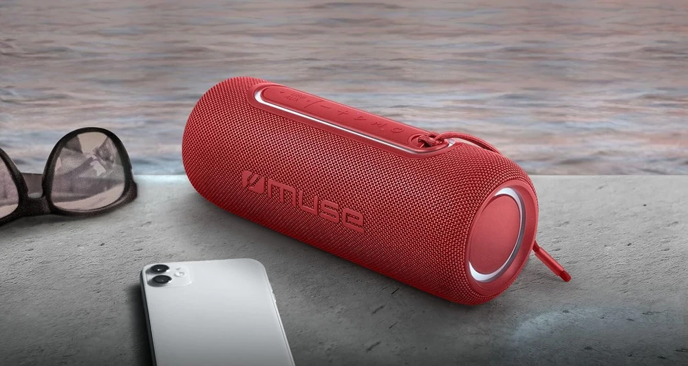 Kompiuterio kolonėlės Muse M-780 Btr Bluetooth garsiakalbis su spalvingomis šviesomis, atsparus vandeniui, 20w