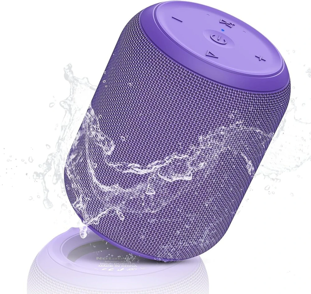 Kompiuterio kolonėlės Notabrick bluetooth garsiakalbis, nešiojama maža muzikos dėžutė su bluetooth 5.0 belaidžiu ryšiu, 15 w žemų dažnių stereo tws, 15 val. baterija, ipx67 atsparus vandeniui paplūdimiams, kelionėms, vakarėliams (violetinis)