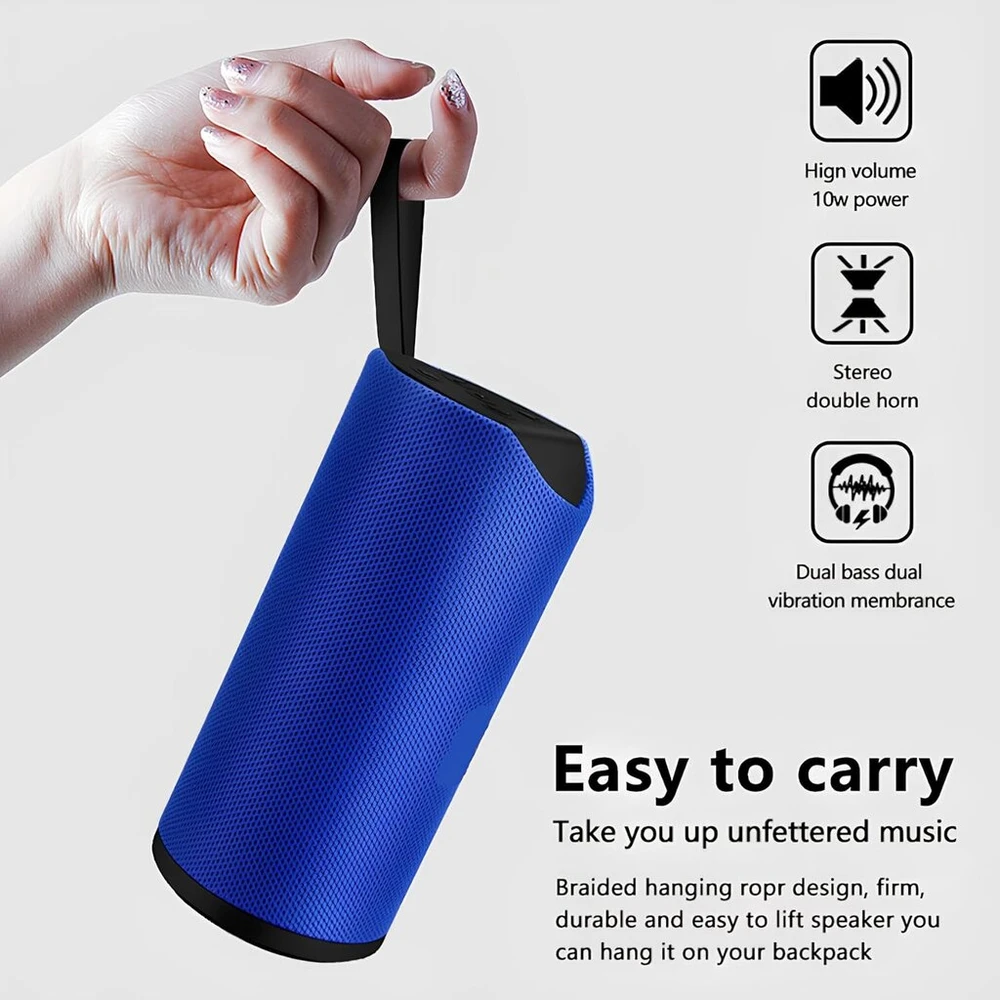 Kompiuterio kolonėlės Xtek belaidis bluetooth 5.0 nešiojamas garsiakalbis 10w 3d stereo atsparus vandeniui dulkėms 4 valandų autonomija usb/aux/micro sd įvestis (juodas)