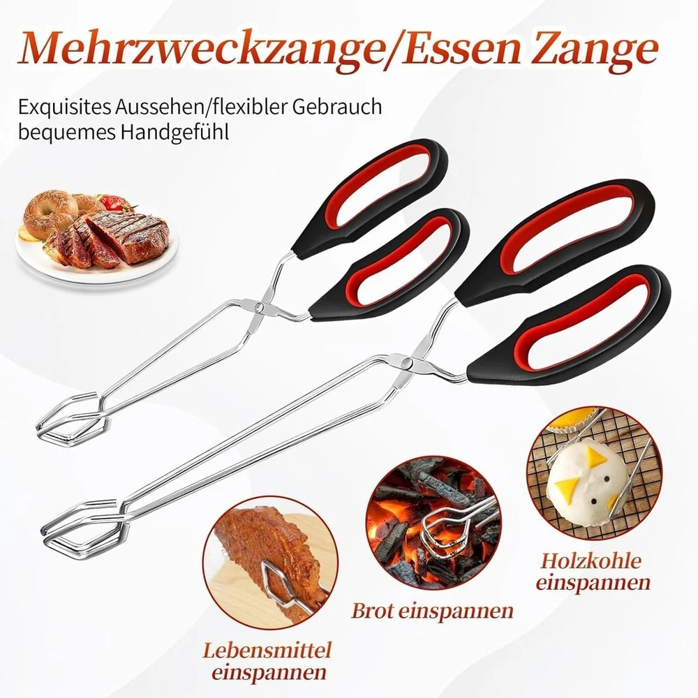 Komunj 2 žirklinės žnyplės, virtuvinės žnyplės, žirklės, bbq žnyplės, žirklės, nerūdijančio plieno žirklinės žnyplės, žirklinės žnyplės su rankenomis, nerūdijančio plieno bbq žnyplės, žirklinės bbq žnyplės, bbq
