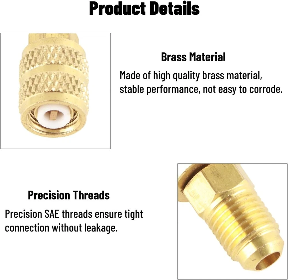 Kondicionierius R410a A/c žarnos adapteris 1/4" Sae išorinis į 5/16" Sae vidinį Hvac žarnos jungtis mini split sistemų oro kondicionieriams (r410a išorinis 1/4sae vidinis 5/16sae)