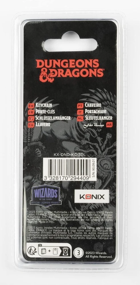 Konix Dungeons & Dragons raktų pakabukas, 3d logotipas