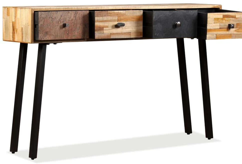 Konsolinis staliukas, kietas perdirbtas tikmedis, 120x30x76cm