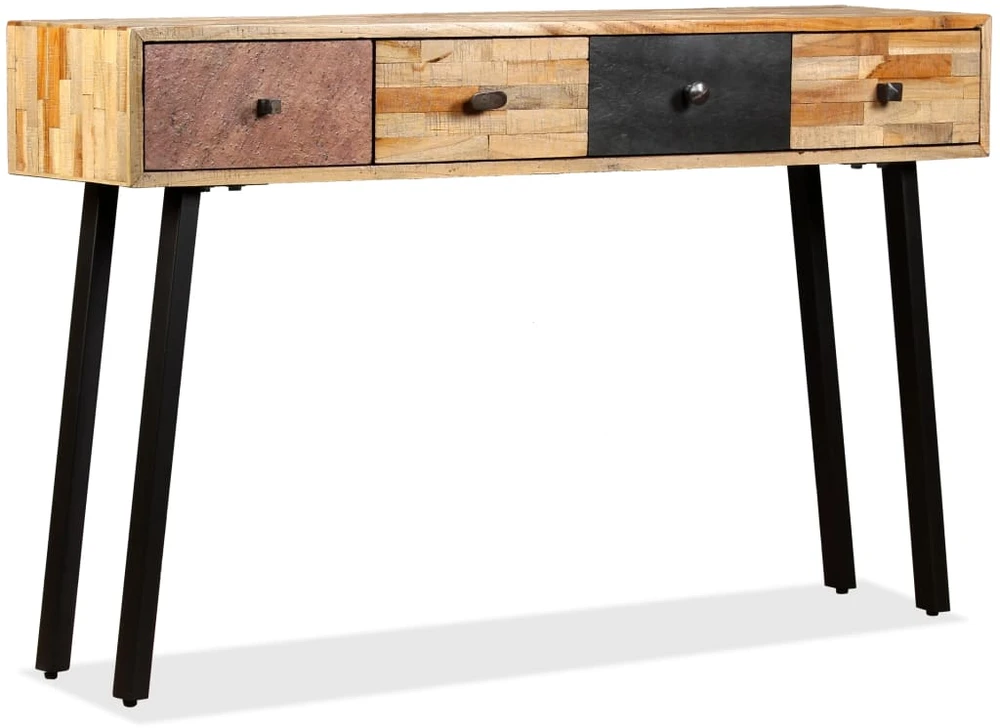 Konsolinis staliukas, kietas perdirbtas tikmedis, 120x30x76cm