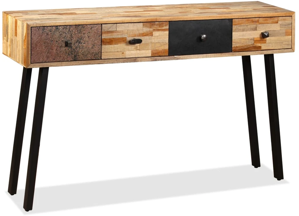 Konsolinis staliukas, kietas perdirbtas tikmedis, 120x30x76cm