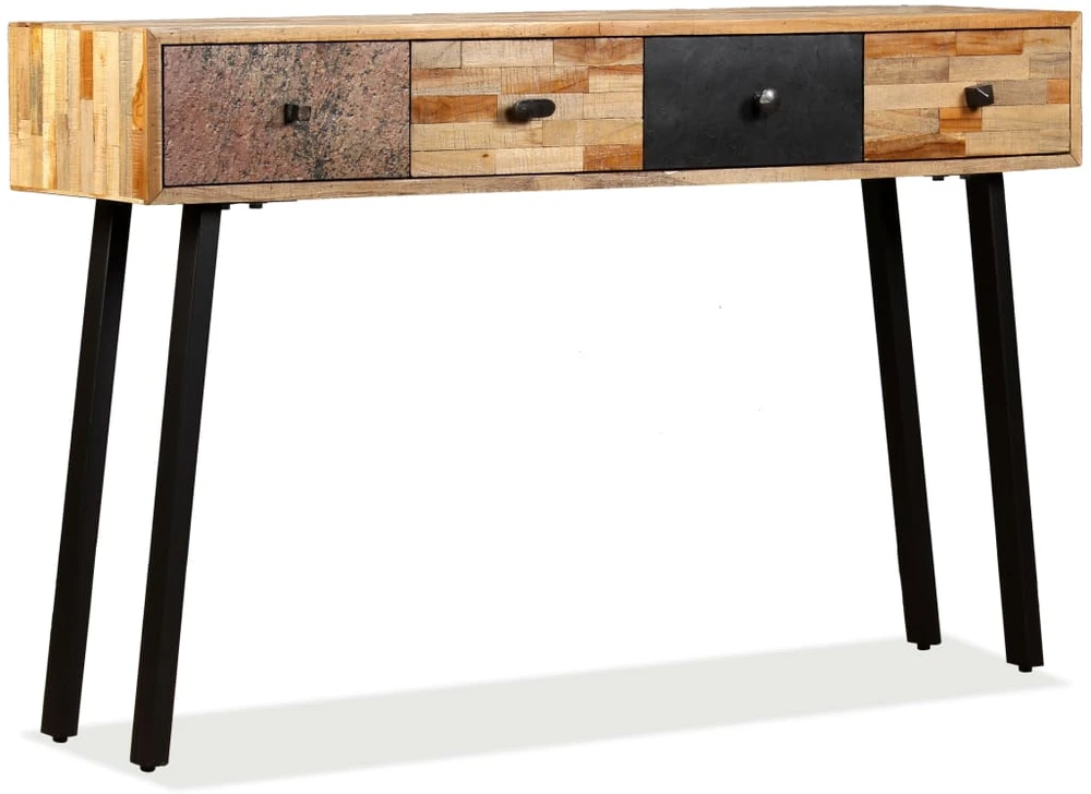 Konsolinis staliukas, kietas perdirbtas tikmedis, 120x30x76cm