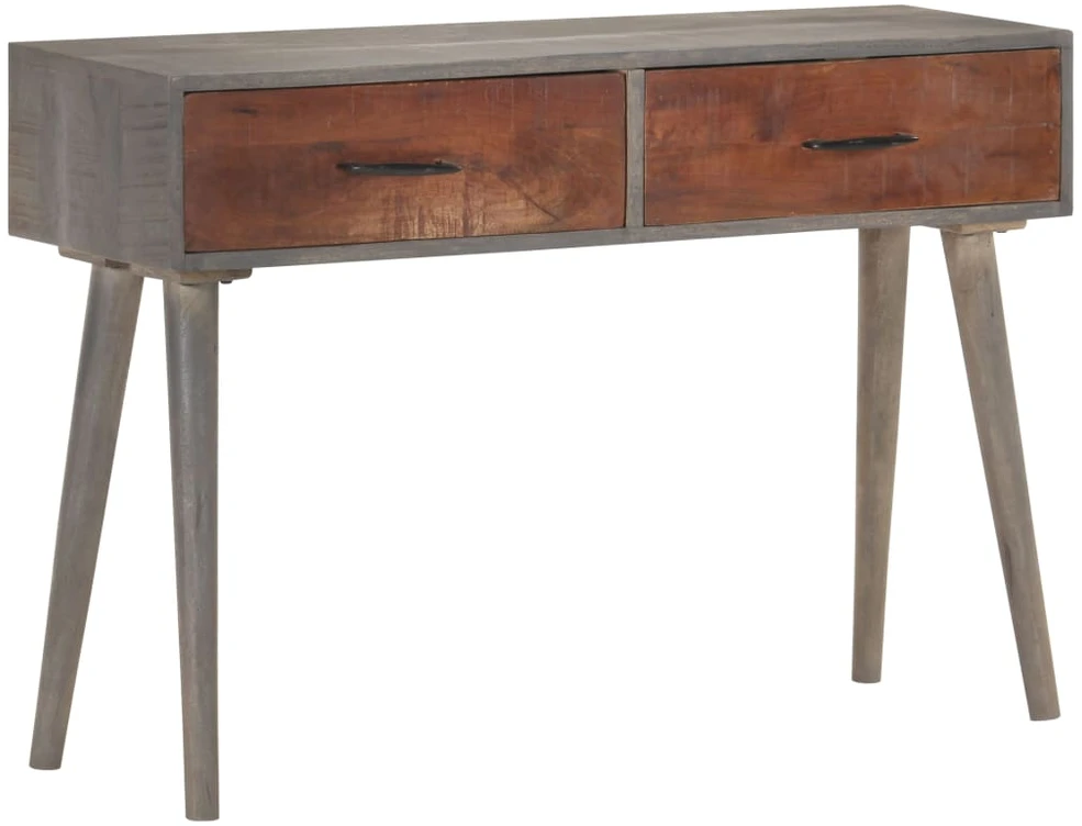 Konsolinis staliukas, pilkas, 110x35x75cm, mango masyvas
