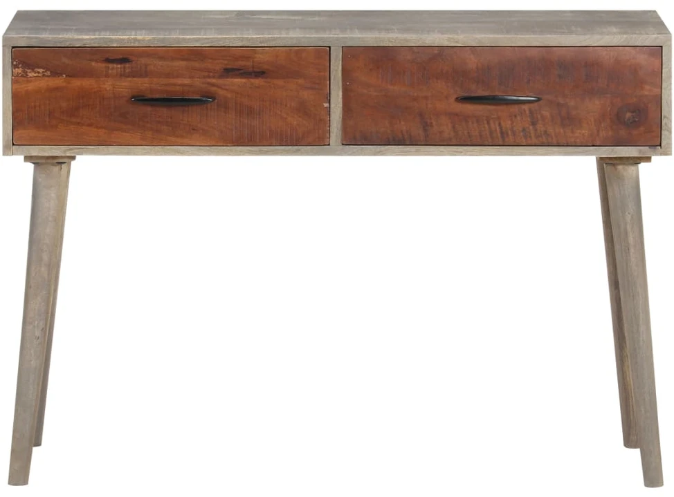 Konsolinis staliukas, pilkas, 110x35x75cm, mango masyvas