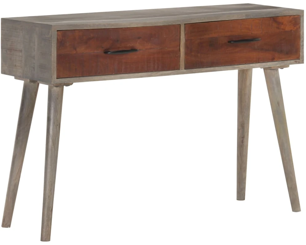 Konsolinis staliukas, pilkas, 110x35x75cm, mango masyvas