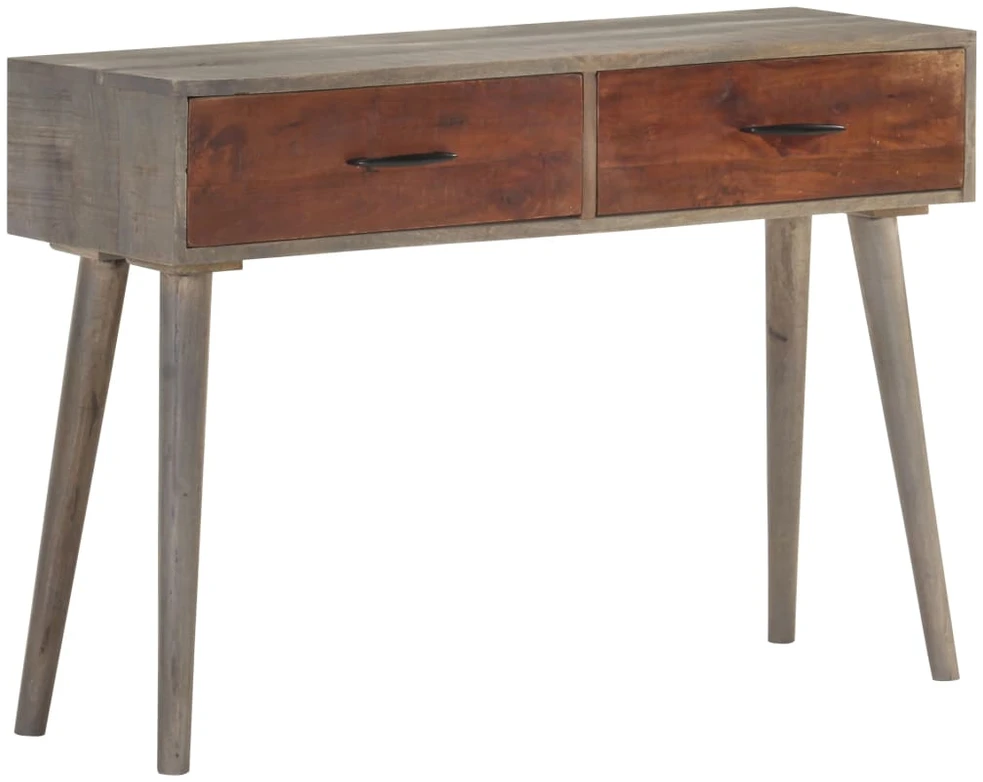 Konsolinis staliukas, pilkas, 110x35x75cm, mango masyvas