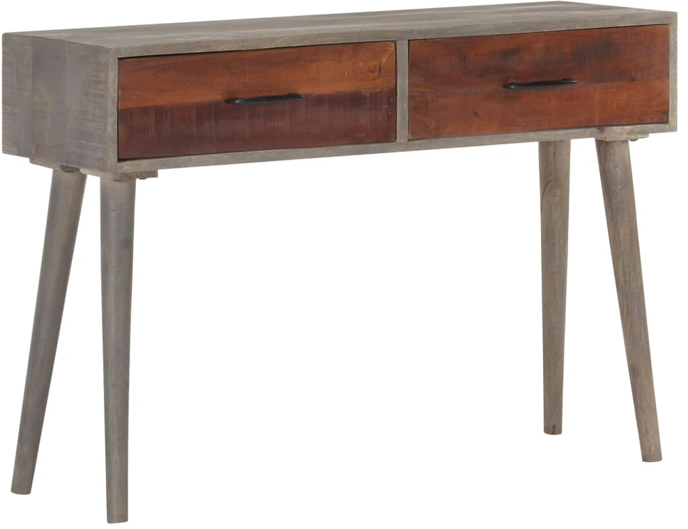 Konsolinis staliukas, pilkas, 110x35x75cm, mango masyvas