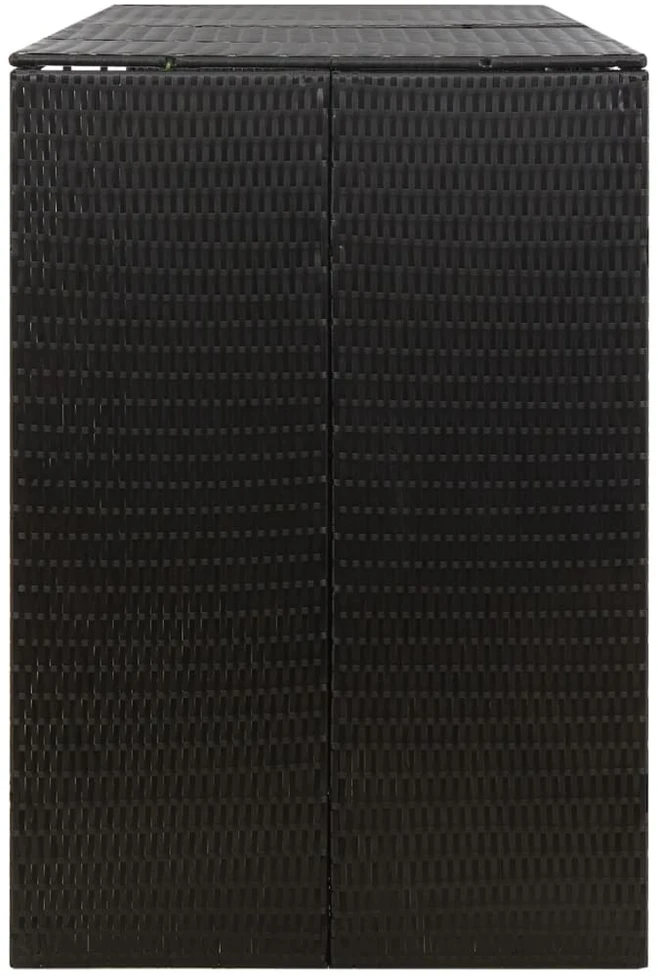 Konteinerių stoginė, juoda, 207x80x117cm, poliratanas, trivietė