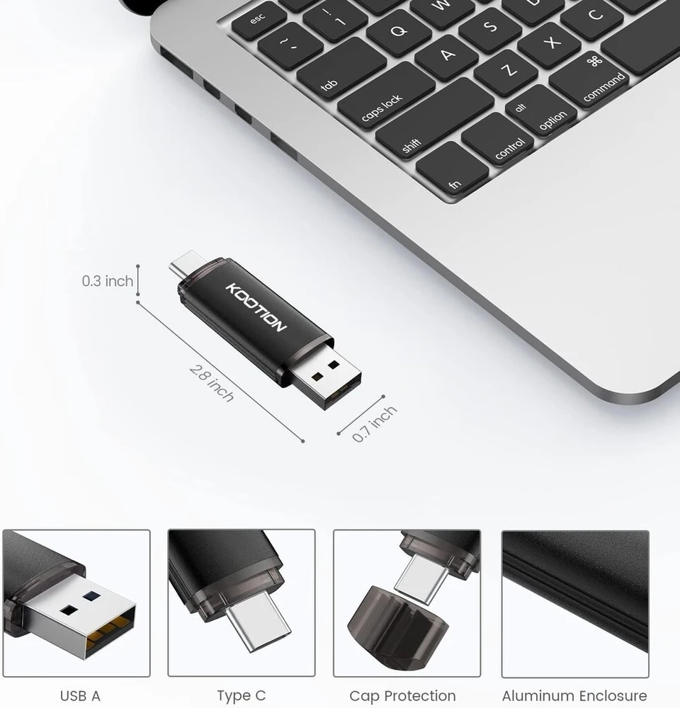 Kootion 32 Gb Usb atmintukų rinkinys (5 vnt.), Usb-c Otg