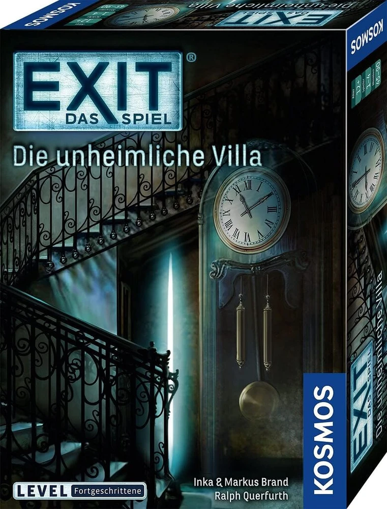 Kosmos 694036 Exit – Das Spiel, The Scary Villa, sudėtingumo lygis: pažangus pabėgimo kambario žaidimas, Exit žaidimas 1-4 žaidėjams nuo 12 metų, unikalus stalo žaidimas