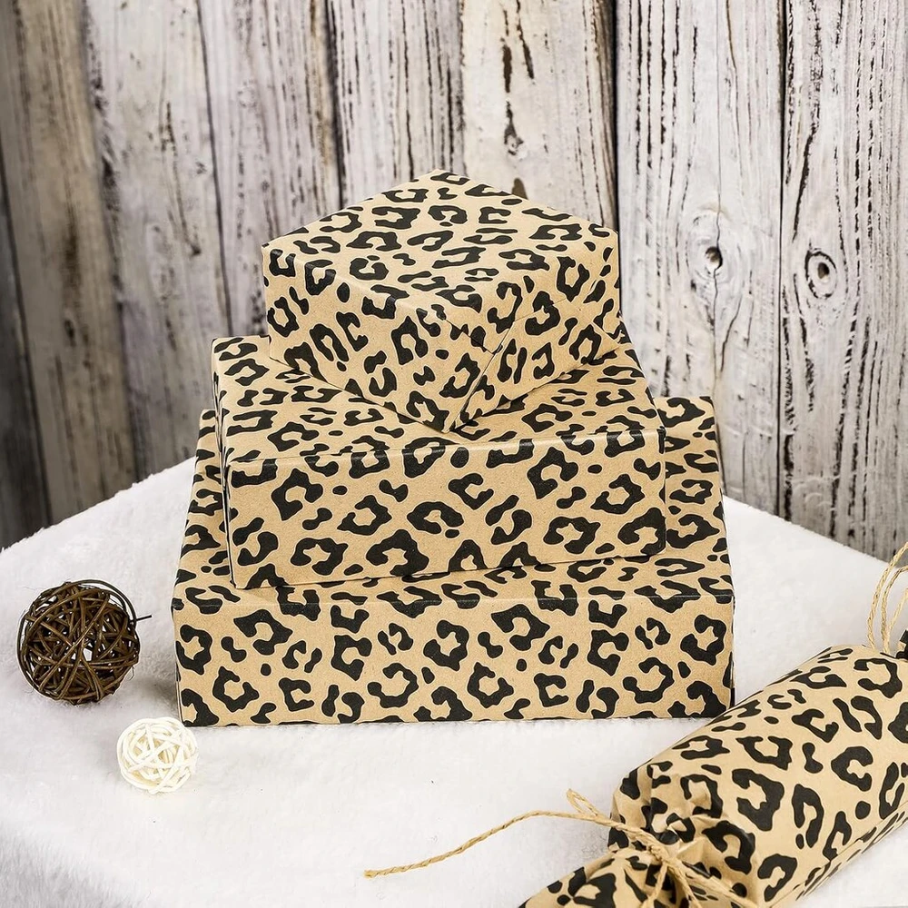 Kraft dovanų vyniojamasis popierius - leopardų raštas, 43cm x 10m