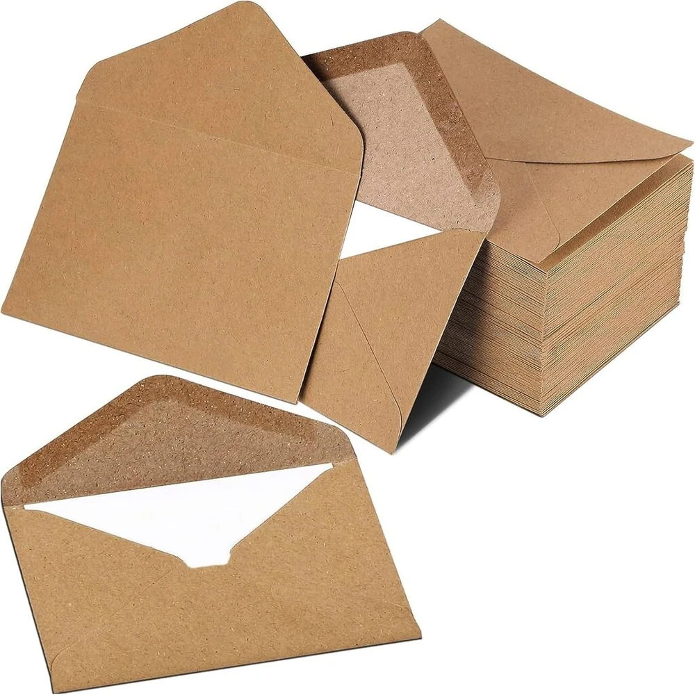 Kraftinio popieriaus vokai (din C6-162 x 114 mm) laiškams, atvirukams, kvietimams, gimtadienio atvirukams, 25 vnt.