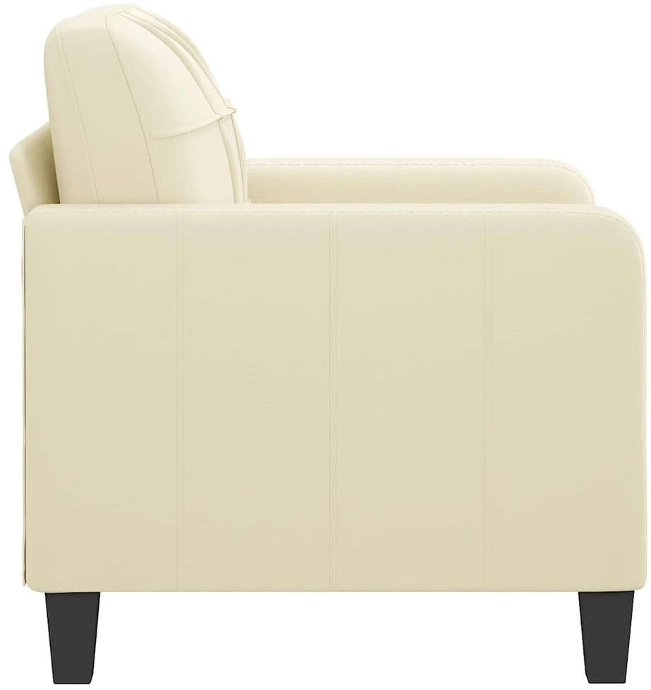 Fotelis Krėslas, kreminės spalvos, 60cm, dirbtinė oda