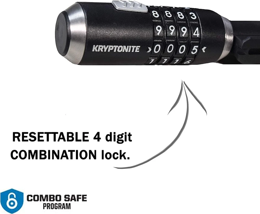 Kryptonite Kryptoflex spynos, juodos, 180 cm