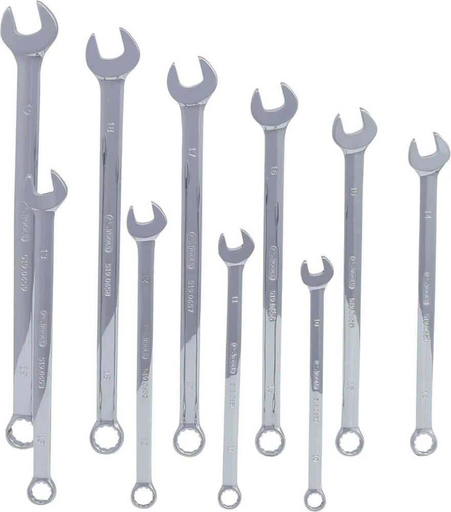 Ks Tools 519.0660 Chromeplus kombinuotųjų veržliarakčių rinkinys, ypač ilgas, 10 vnt.