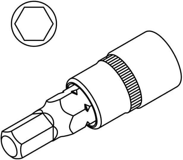 Ks Tools 911.1310 1/2" antgalio lizdas šešiakampis, trumpas, 10 mm