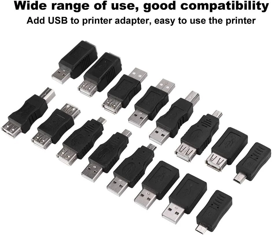 Kste 16 vnt. Multi Usb 2.0 adapterio keitiklis Usb Male į Female Micro Usb