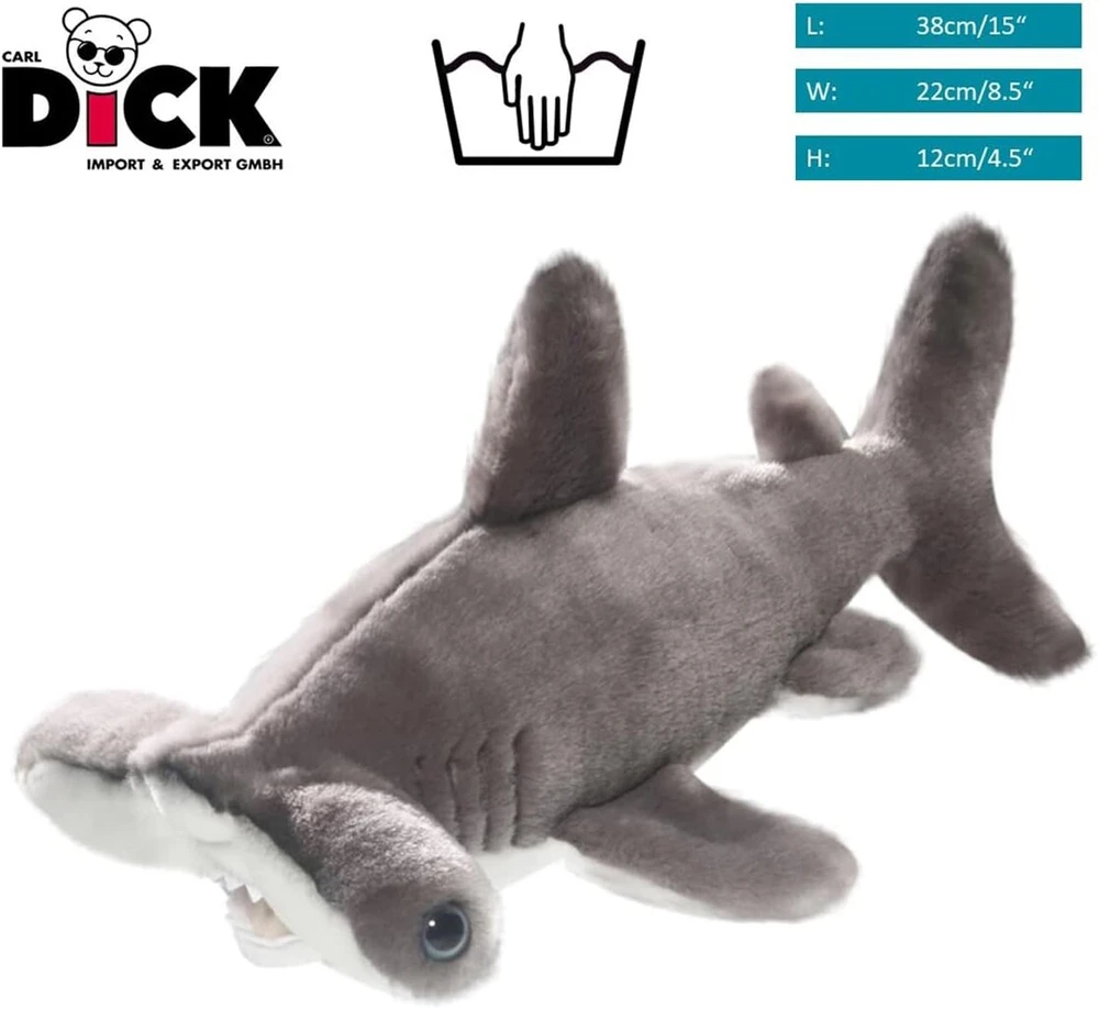 Kūjis galva ryklys žuvis 35 cm, 35 cm, pliušinis žaislas, minkštas žaislas 3341