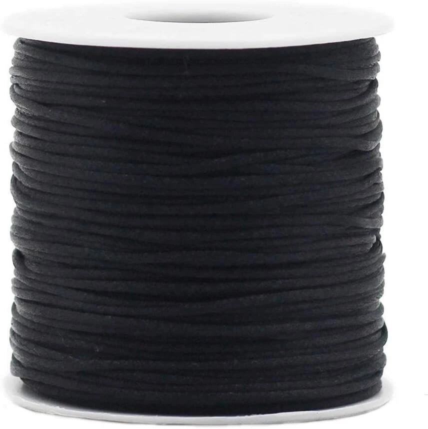 Kumutis Nailono virvelė juoda 1.5mm 90 jardų, "kumihimo" ir papuošalų gamybai