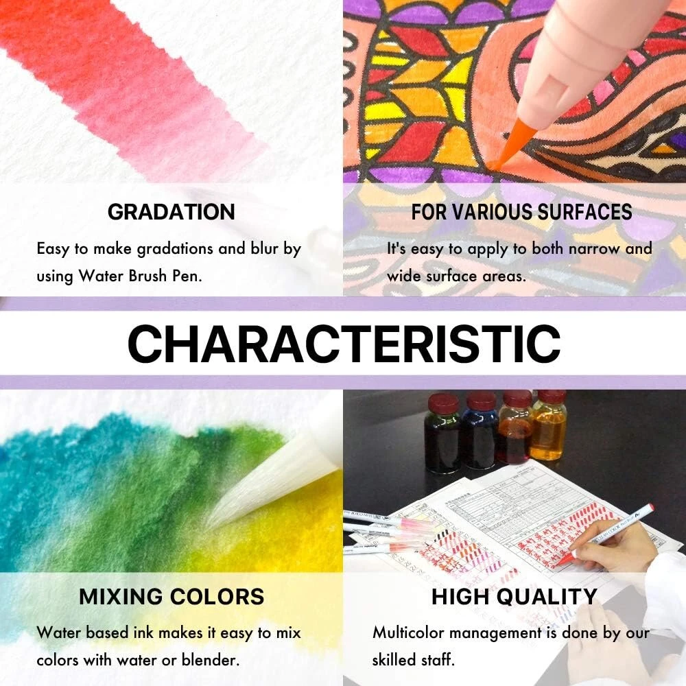 Kuretake Zig Clean Colour Real , 120 spalvų rinkinys
