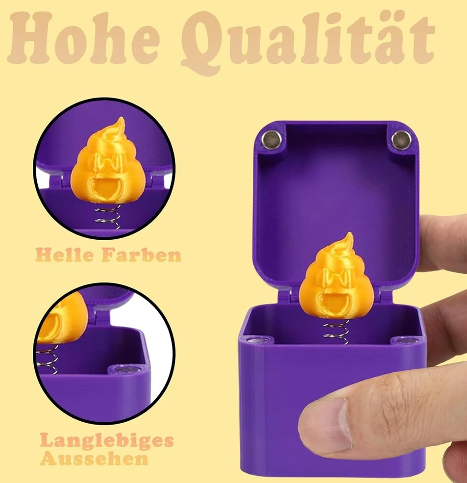 Kvgbnt dėžutė su viduriniu pirštu, dovana su viduriniu pirštu, 5 x 5 cm violetinė dovanų dėžutė su dangteliu, išdaiga su kaka, biuro ir namų dekorui, smagi išdaigos dovana (violetinis kvadratas)